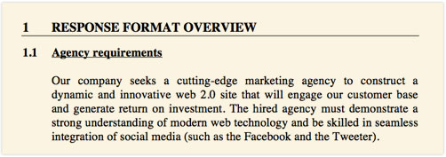 Website RFP excerpt