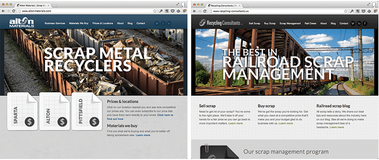 scrap metal website design