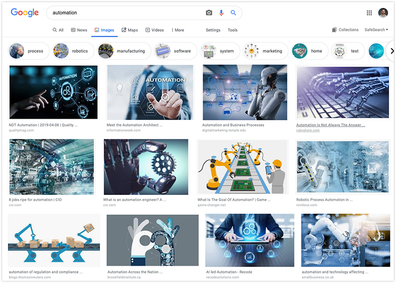 Busqueda google de imagenes para automation. Automatización para marketing 